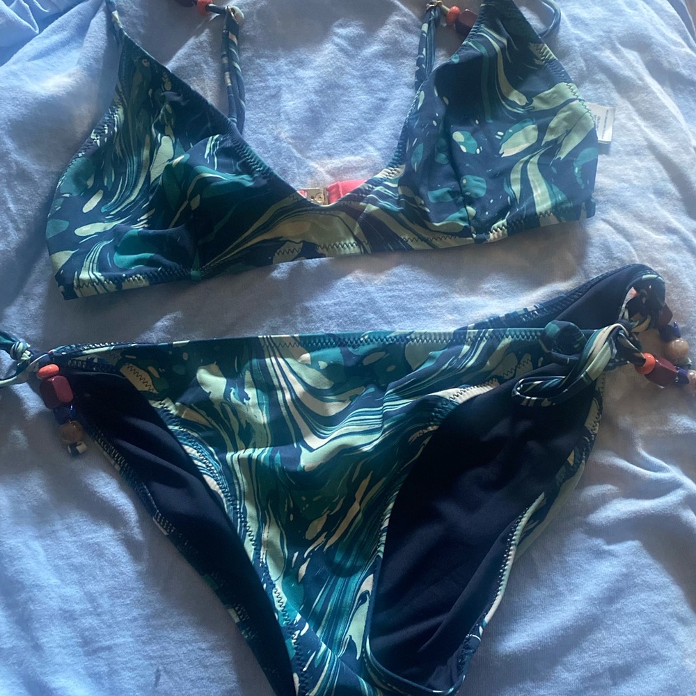 Stella Mcartney Bikini Green Floral size S/M